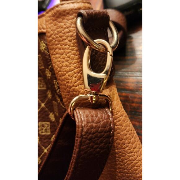 JOSE HESS The Danbury Mint Large Handbag Purse Caramel Tote Bag w/Shoulder Strap - Picture 10 of 16